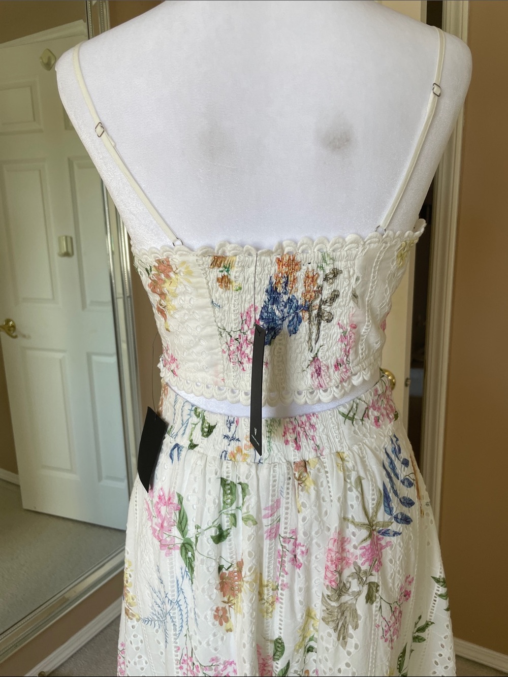 Lulu's White Floral Eyelet Crop Top & Midi Skirt Set - Picture 3 of 8
